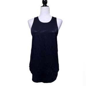 Aritzia Wilfred Paisley Sleeveless Back Zip Top in Navy Blue